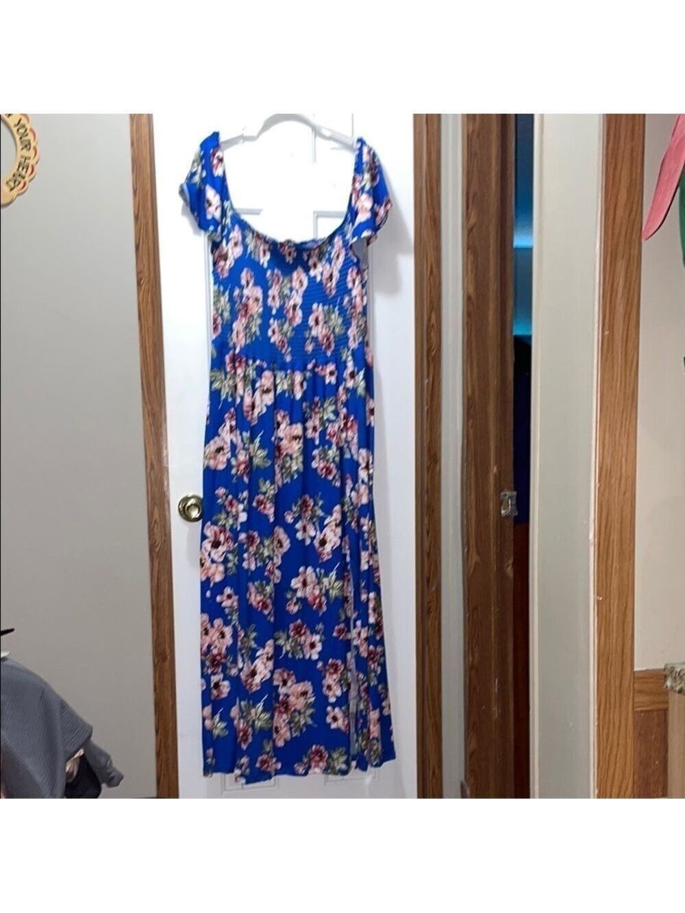 Vibe Blue Maxi Dress with Ruffled Tiers and Flutter Sleeves 3X NWOT